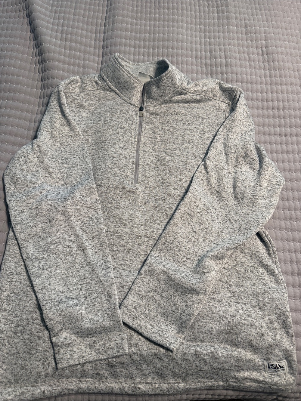 Eddie Bauer - Light Gray Half-Zip Pullover Sweater